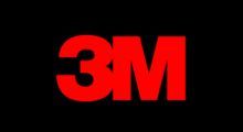Red 3M logo on a black background