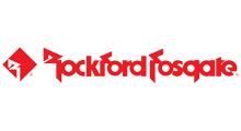 Rockford Fosgate red logo on a white background