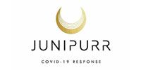 JUNIPURR logo with gold crescent and “COVID-19 Response” text on white background