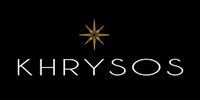 KHRYSOS logo in white on a black background with a gold star emblem above the text