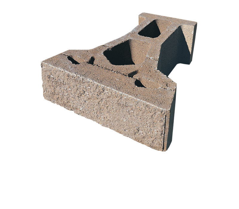 A close up of a concrete block on a white background.