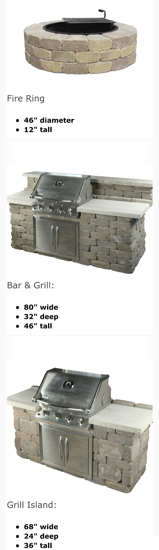 There are three different types of outdoor kitchens.
