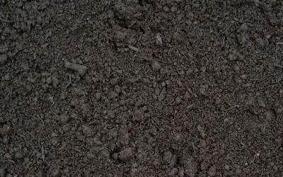 A close up of a pile of black soil.