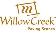 A logo for willow creek paving stones on a white background.