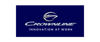 The logo for crownline innovation at work is on a blue background.