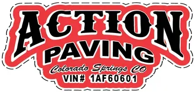 The logo for action paving colorado springs co.