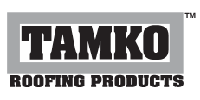 A black and white logo for tamko roofing products