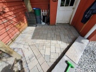 A brick patio