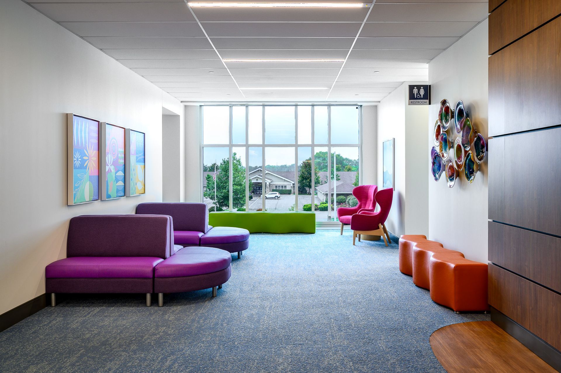 A white room with couches 