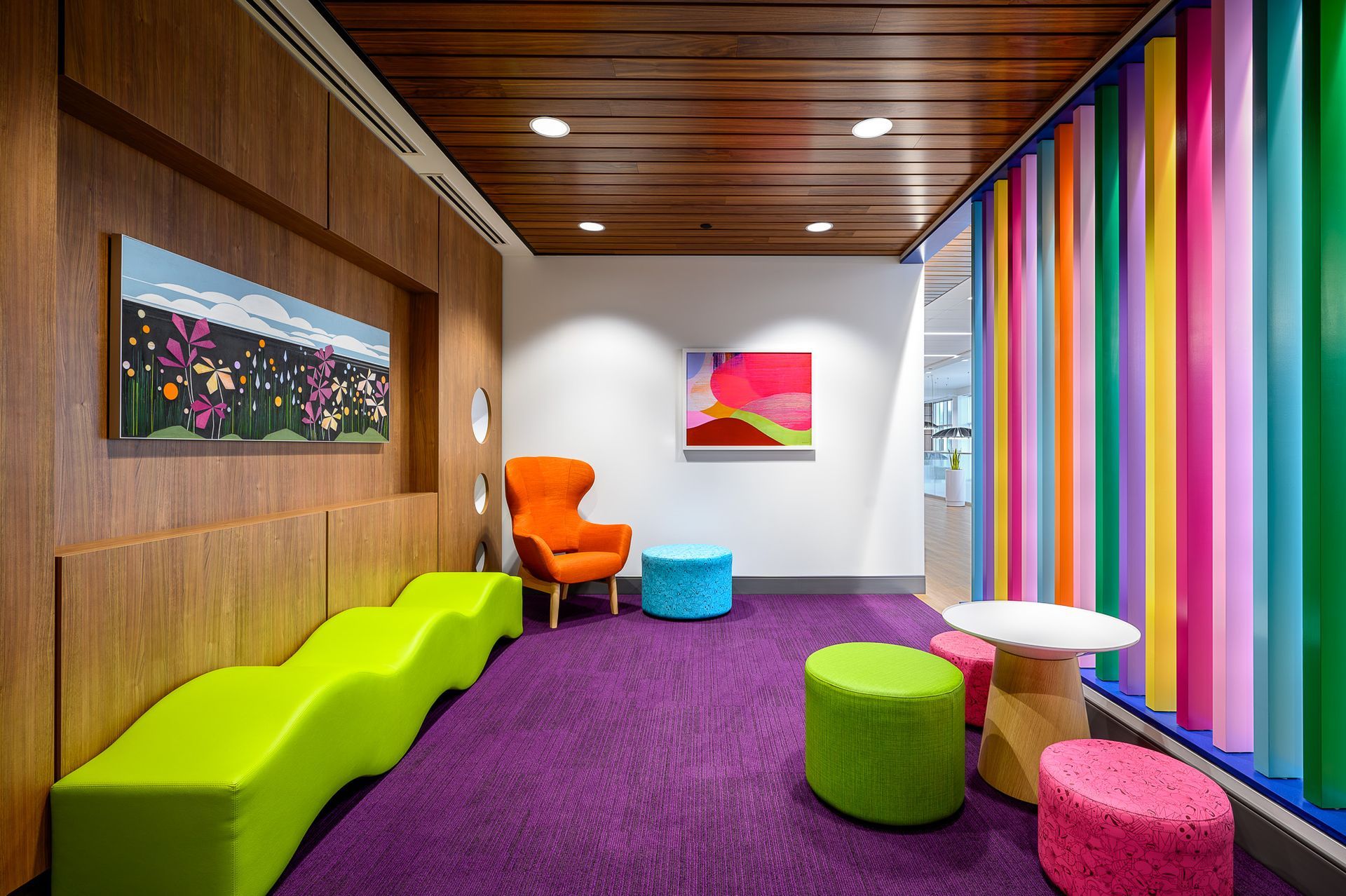 A colorful and comfortable room