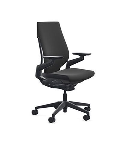 A black office chair with wheels