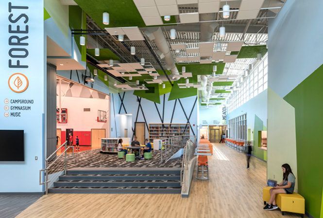 Waltham Elementary School lobby