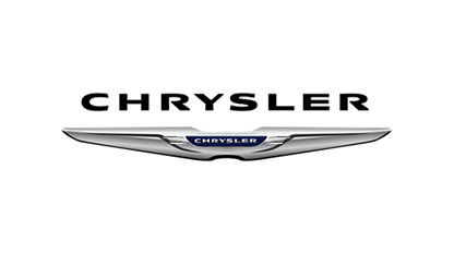 Chrysler logo: silver wings emblem with the brand name 