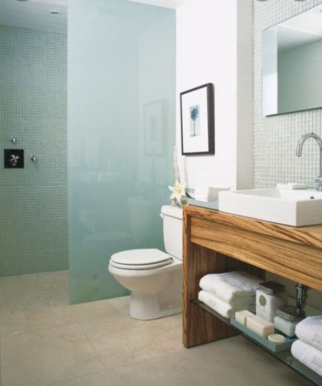 a bathroom with a toilet a sink and a mirror.