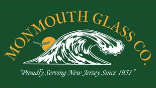 a logo for monmouth glass company proudly serving new jersey since 1951.