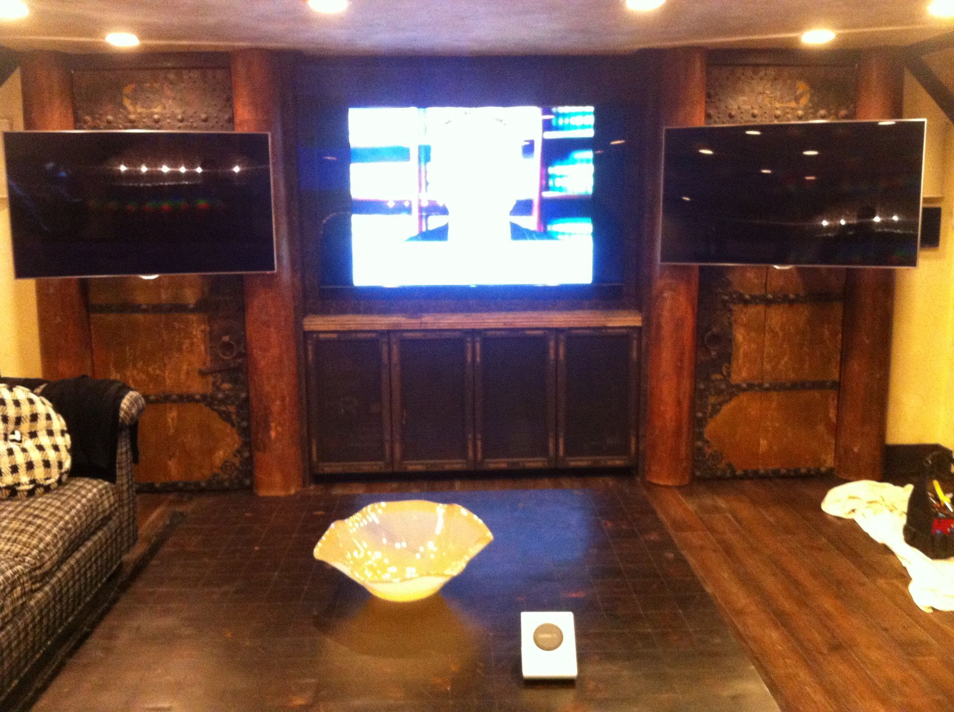 tv installation on a den