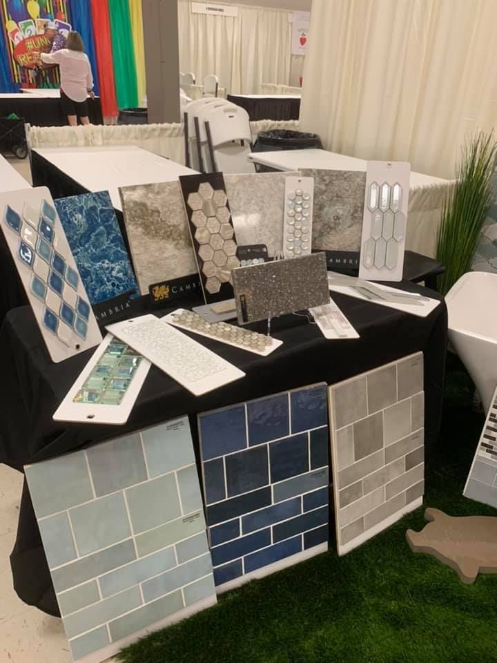 A table with a lot of tiles on it