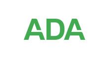 The word ada is written in green letters on a white background.