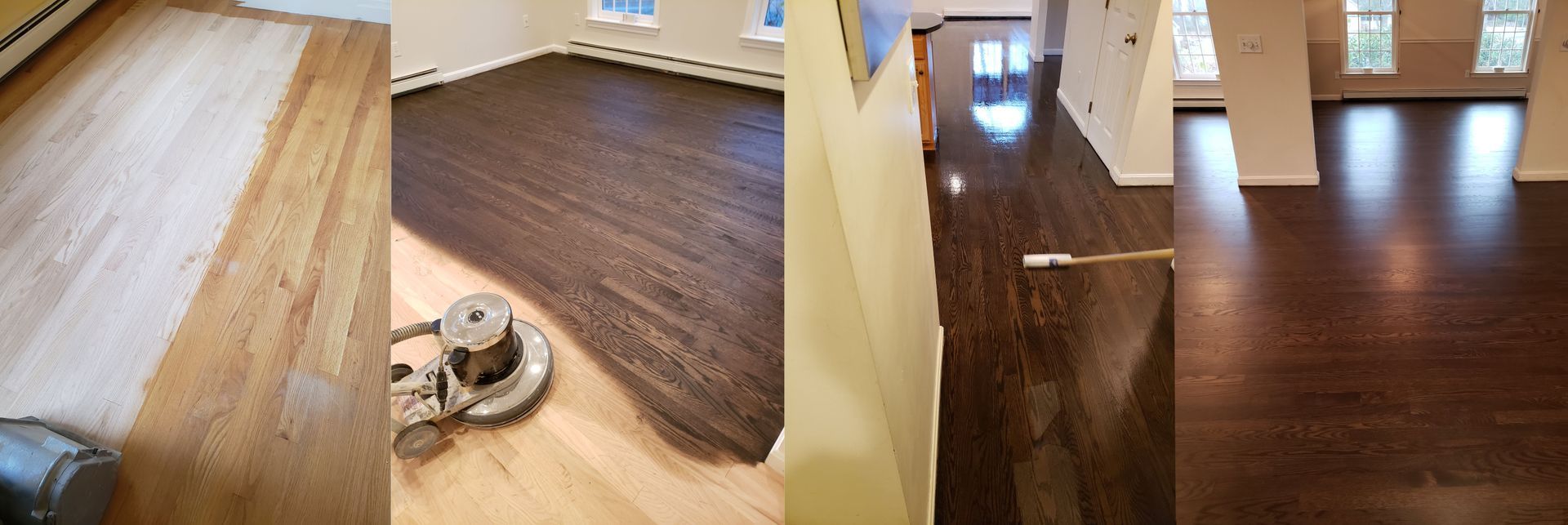 Stain process of wood flooring