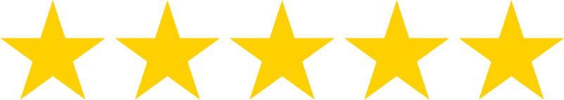 A row of yellow stars on a white background.