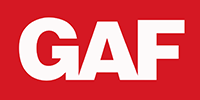 The word gaf is written in white letters on a red background.