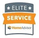 A logo for a service company called elite service home advisor.