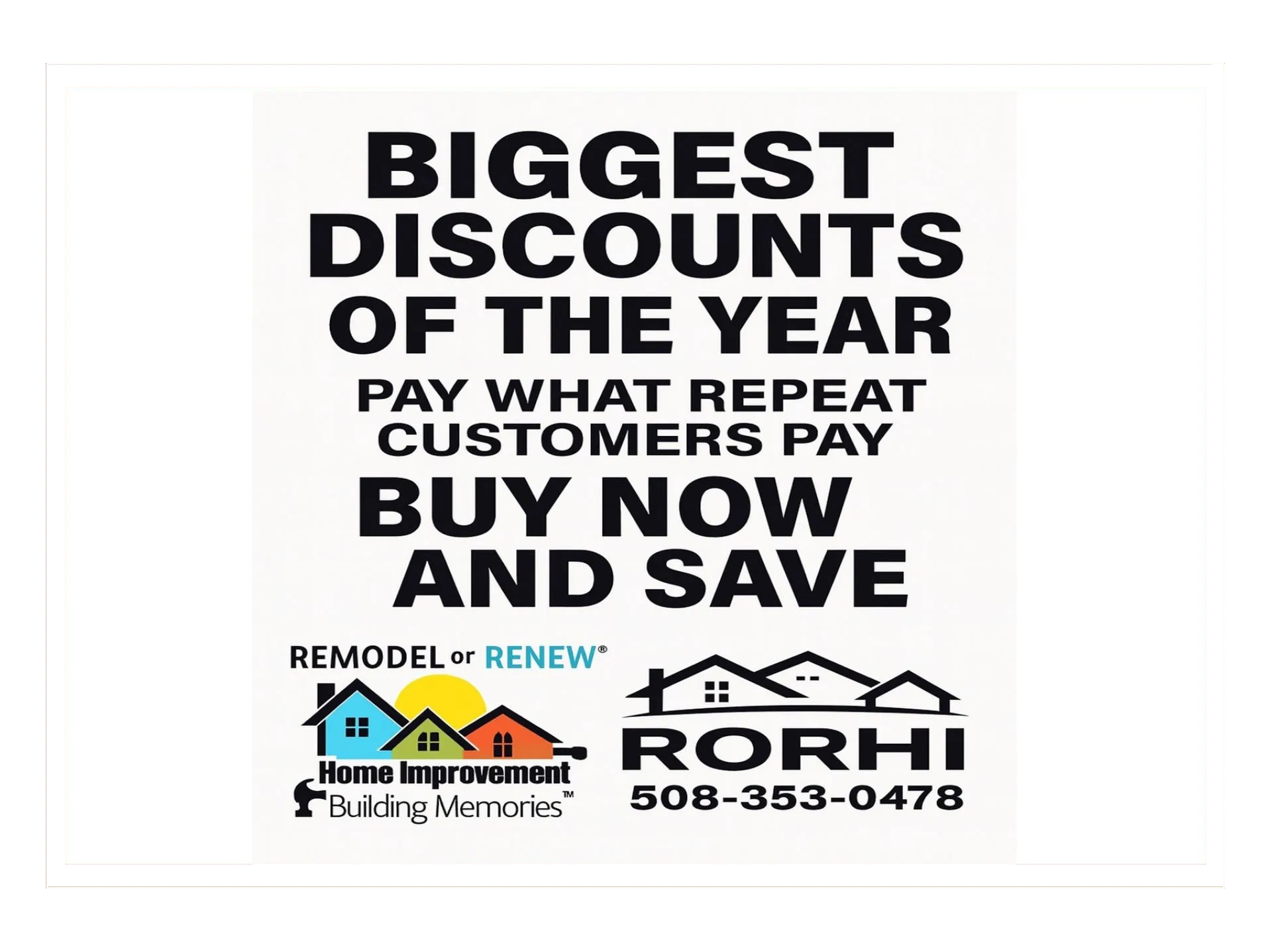 Advertisement: Biggest discounts of the year. Pay what repeat customers pay.