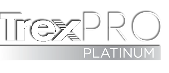 A logo for trex pro platinum on a white background.