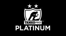 TAMKO PRO Platinum logo in white on black, with shield and stars