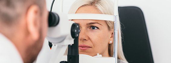 Woman having her eye check