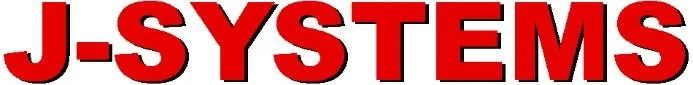 J-SYSTEMS logo in red and blue text with a gray abstract globe icon.