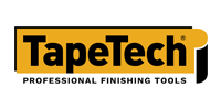 A yellow and black logo for tapetech professional finishing tools.