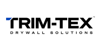 The trim-tex drywall solutions logo is black and blue on a white background.