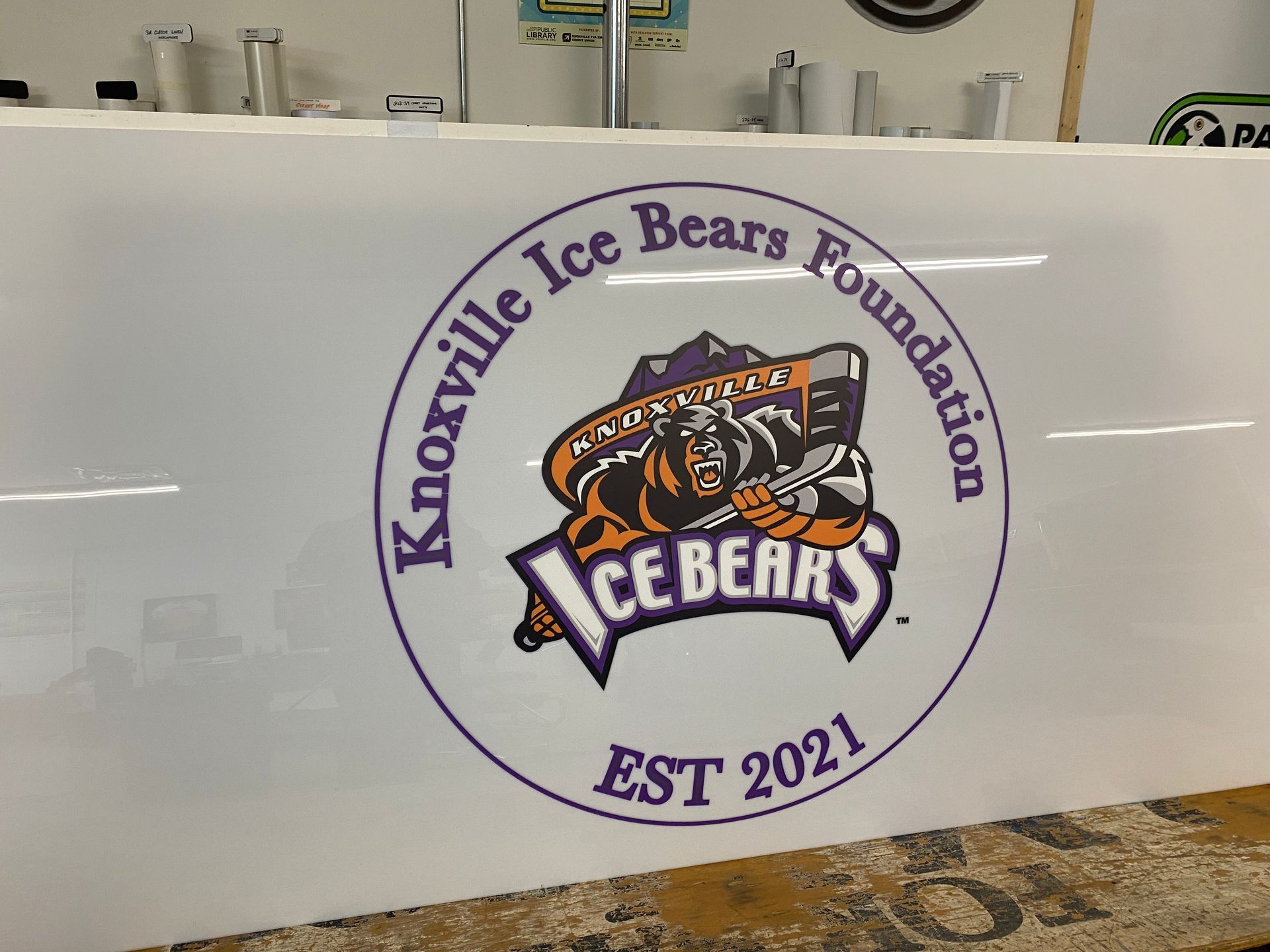 Knoxville Ice Bears Foundation sign