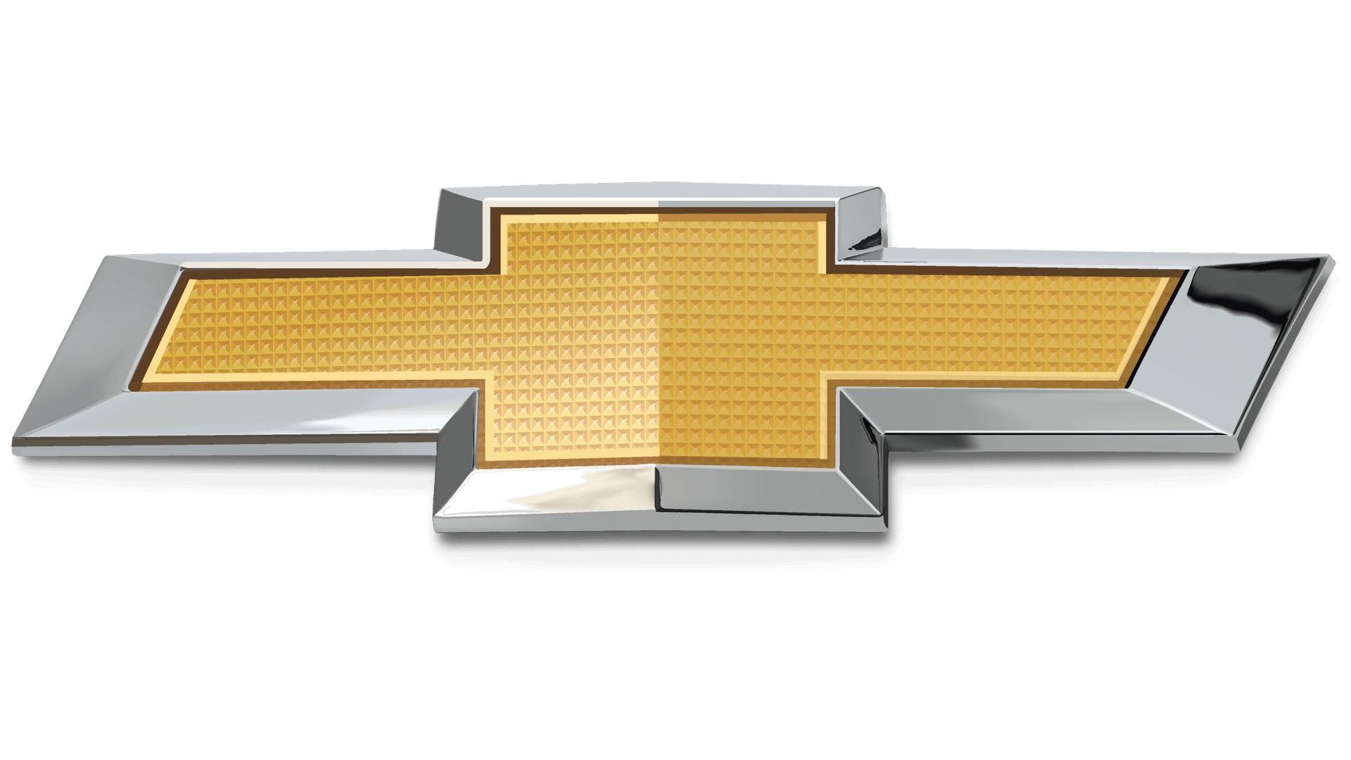 A close up of a chevrolet logo on a white background.