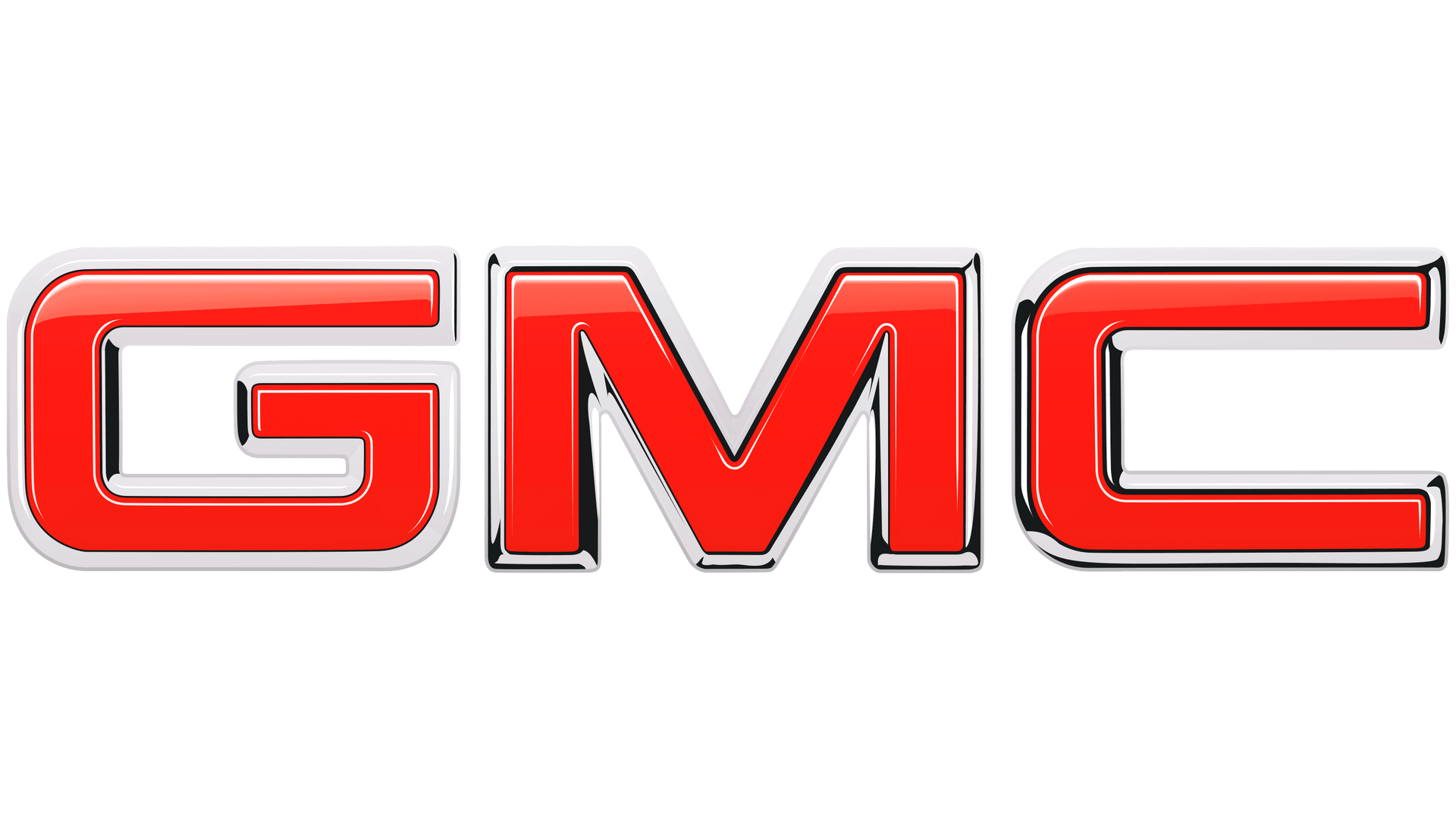 A red and white gmc logo on a white background.