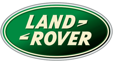 A green and white land rover logo on a white background.