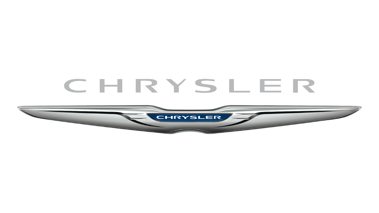 The chrysler logo is shown on a white background.