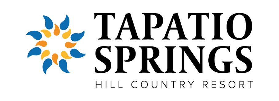 Tapatio Springs Hill Country Resort logo with blue and orange starburst icon