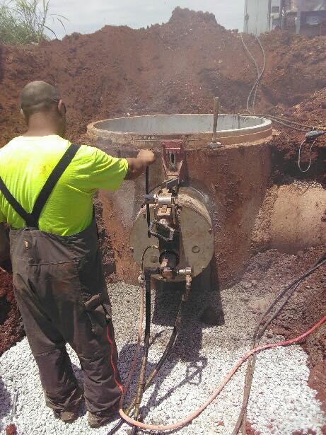 Man performing core drilling