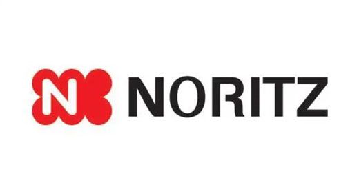 Noritz logo with red emblem and black wordmark on white background