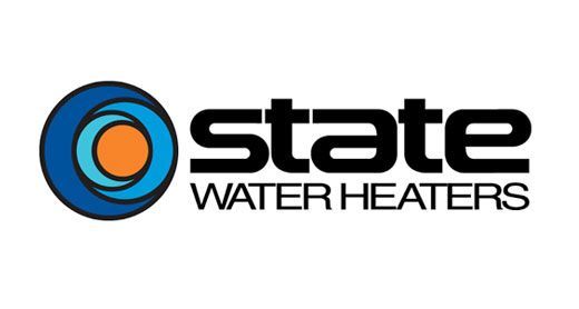 State Water Heaters logo with blue and orange circular icon