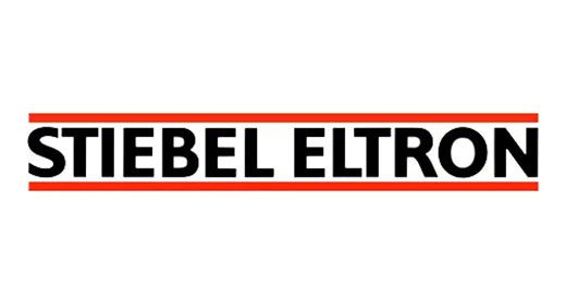 STIEBEL ELTRON logo in black text with red horizontal lines above and below