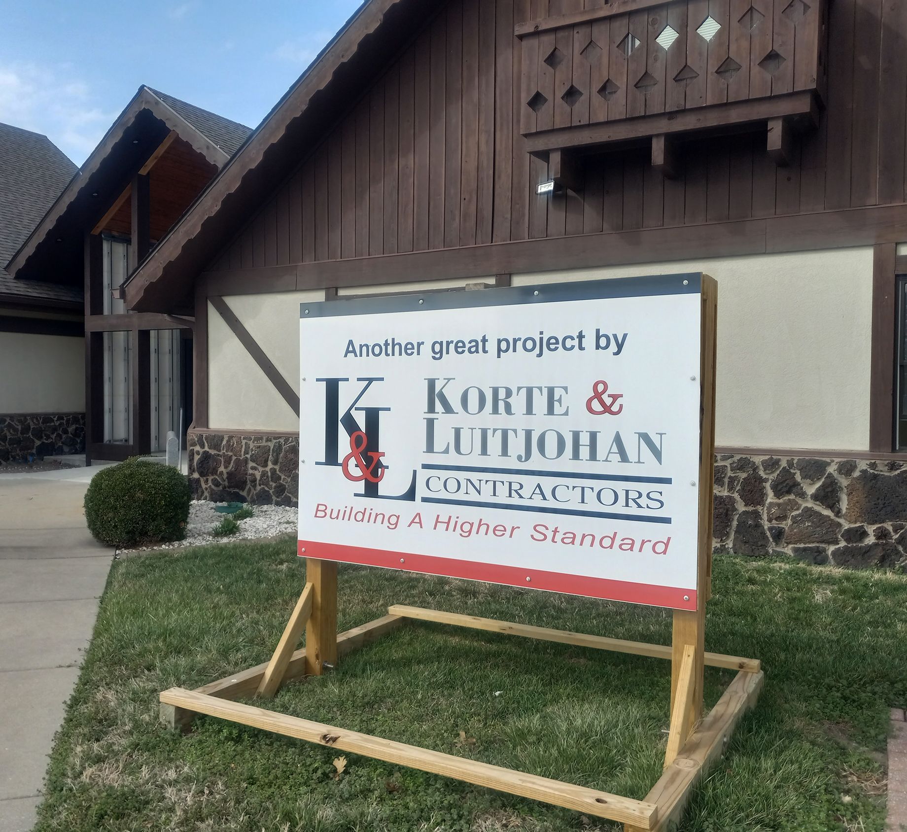 A sign that says another great project by korte & lutjohan contractors
