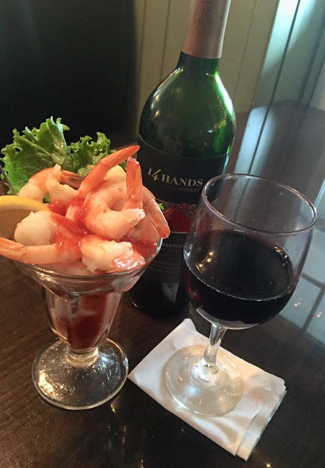 Delicious food and wine