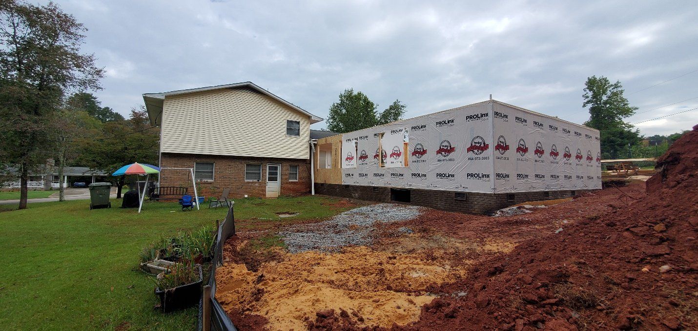 construction site of master suite and living room addition