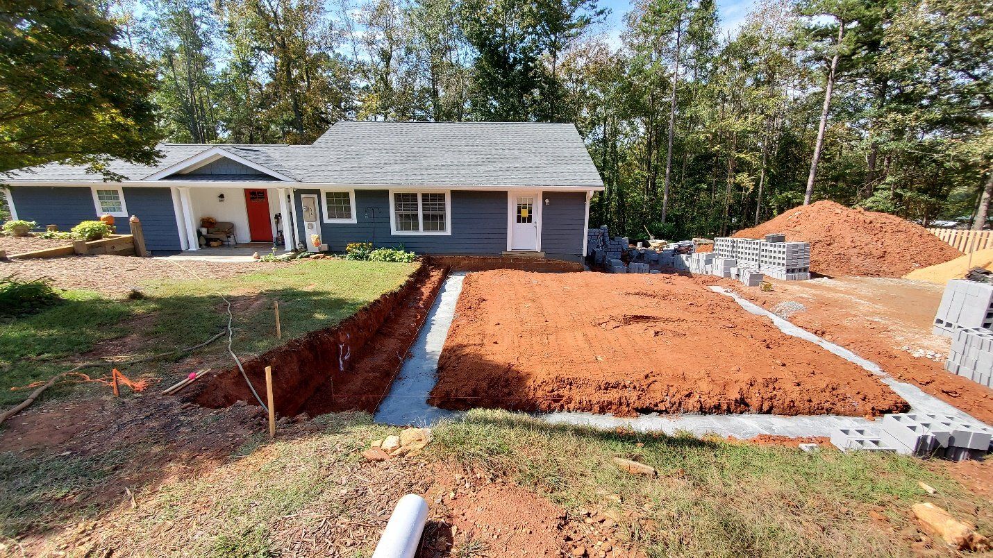 foundation of the new addition