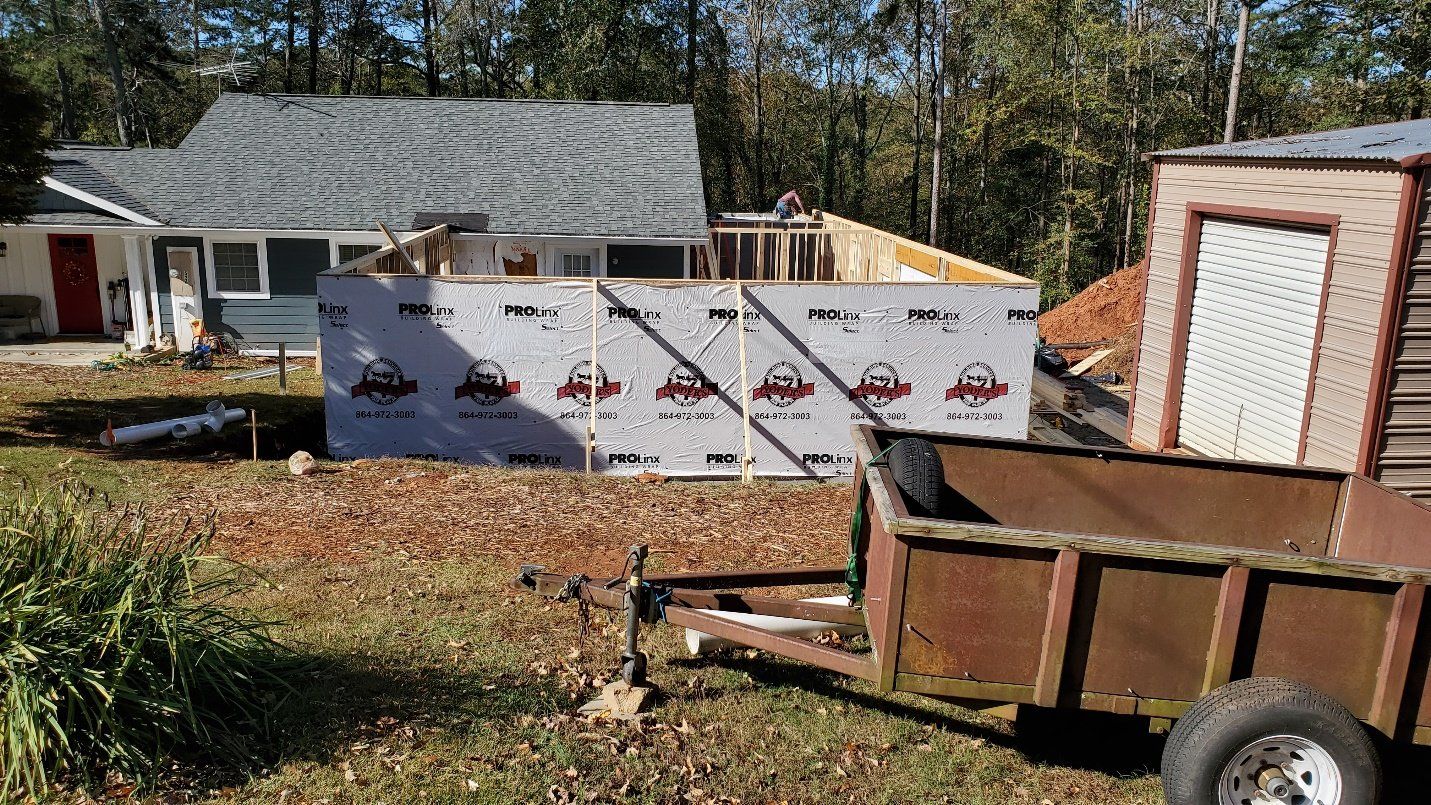 building the frames for the addition