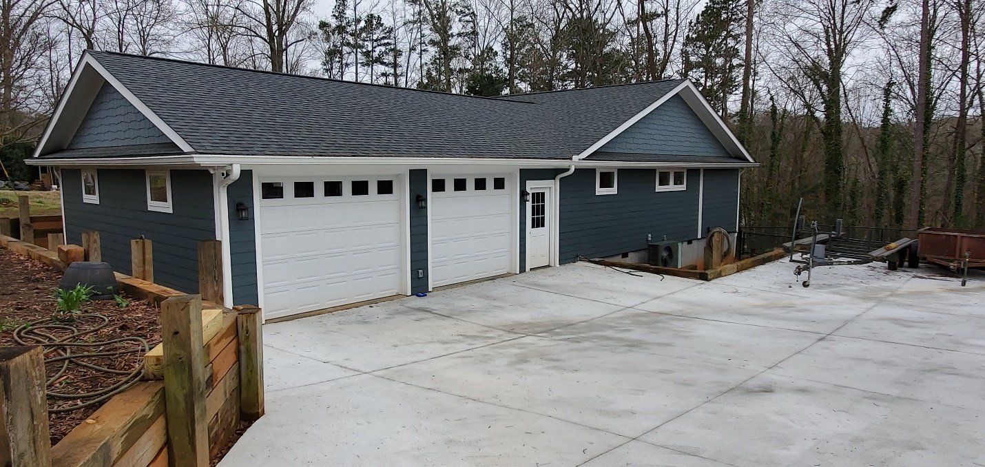 completed master suite and garage addition