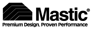 A black and white logo for mastic premium design proven performance